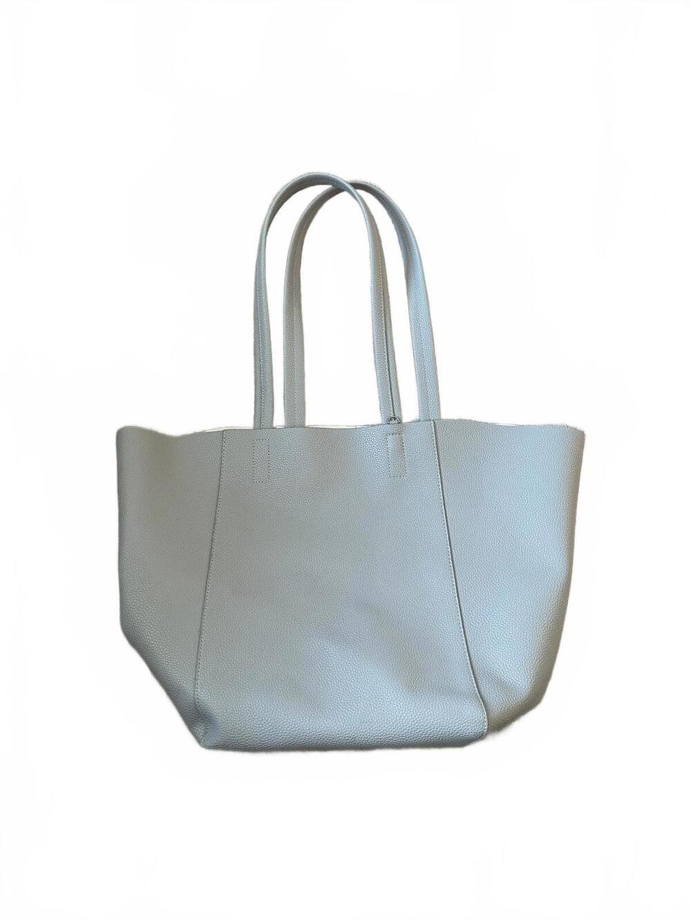 Mauve Wipe-Clean Open Tote Bag With Attached Lanyard